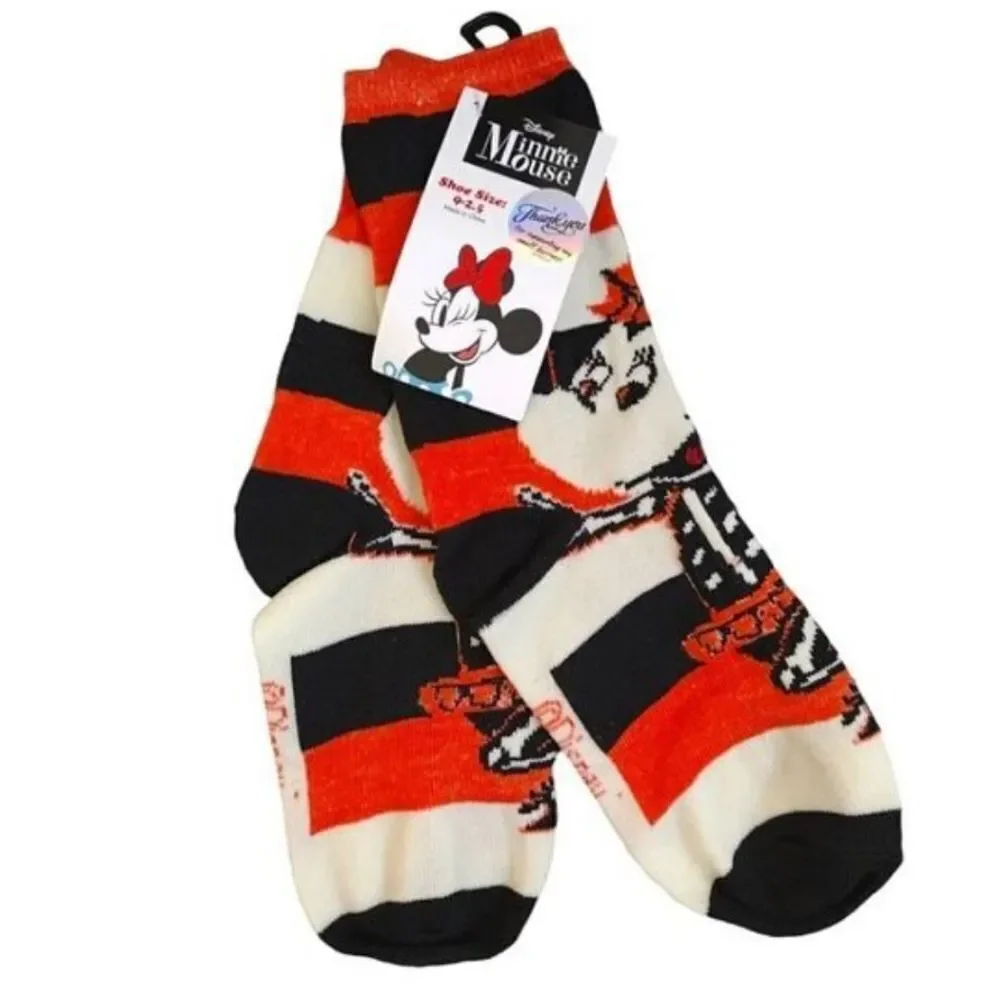 Disney 3 Pairs‎ Halloween Themed Minnie Mouse Crew Socks NWT